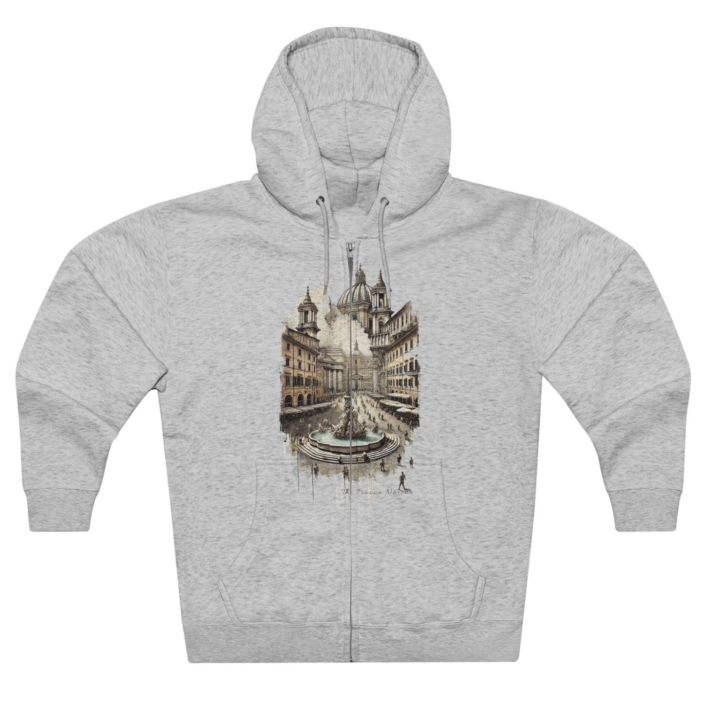 Hoodie Unisex Zip. Navona Square. Whispers of Navona