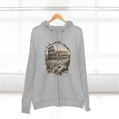 Hoodie Unisex Zip. Colosseum. Shadows Of Glory