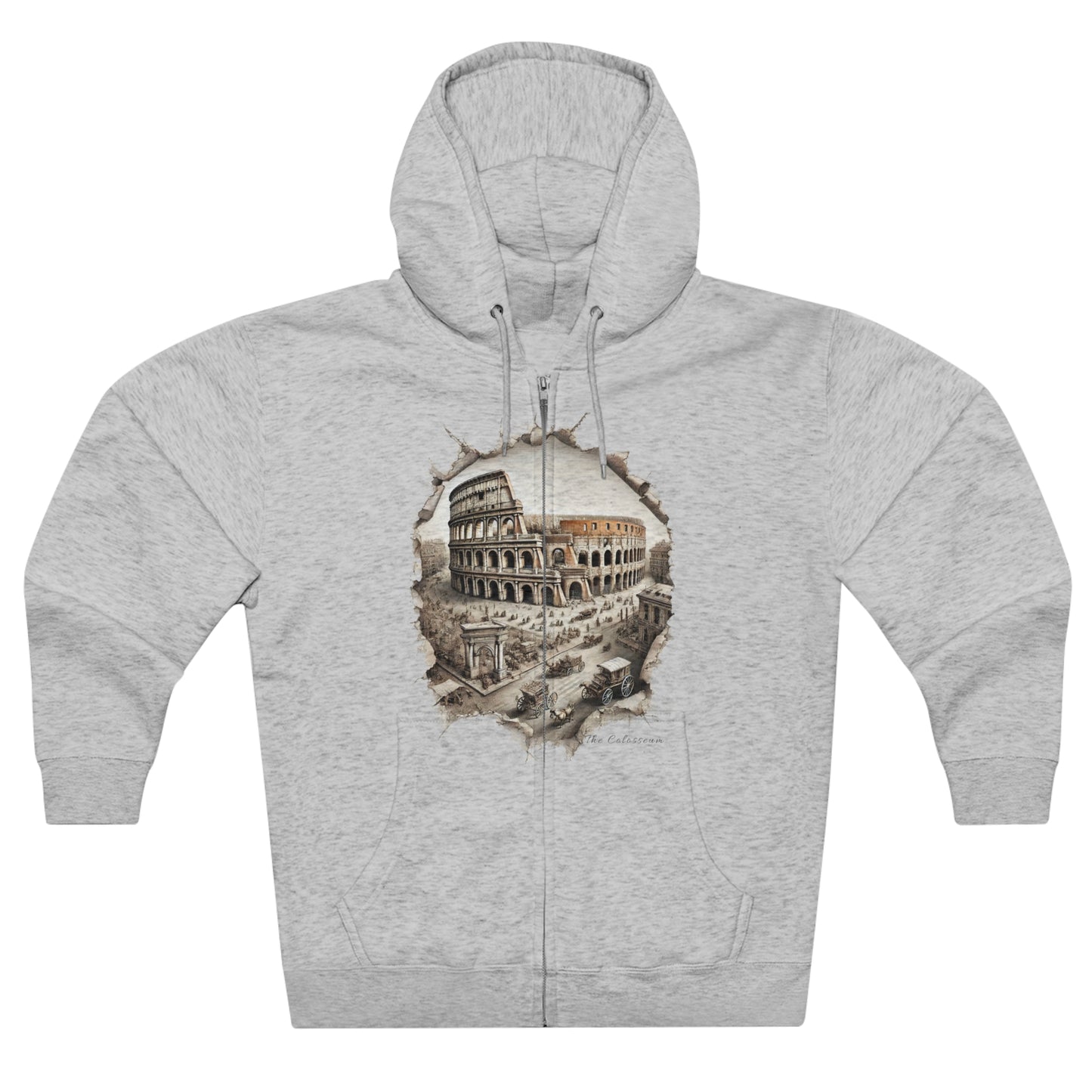 Hoodie Unisex Zip. Colosseum. Shadows Of Glory