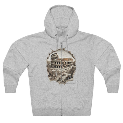 Hoodie Unisex Zip. Colosseum. Shadows Of Glory