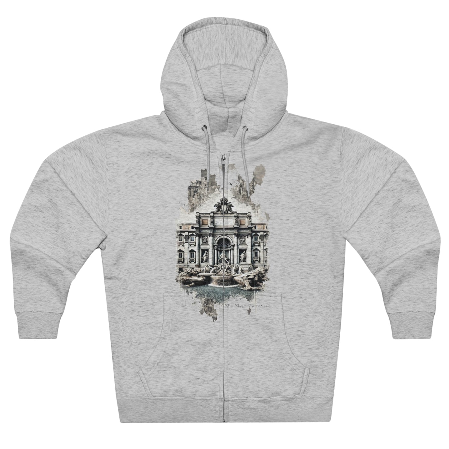 Hoodie Unisex Zip. Trevi Fountain. Wish of the Water