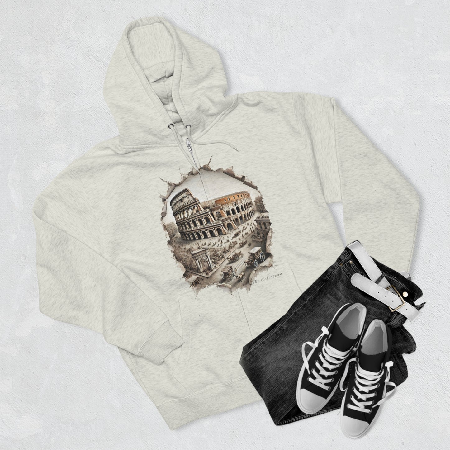 Hoodie Unisex Zip. Colosseum. Shadows Of Glory