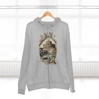 Hoodie Unisex Zip. Castel Sant'Angelo. Guardian of the Tiber