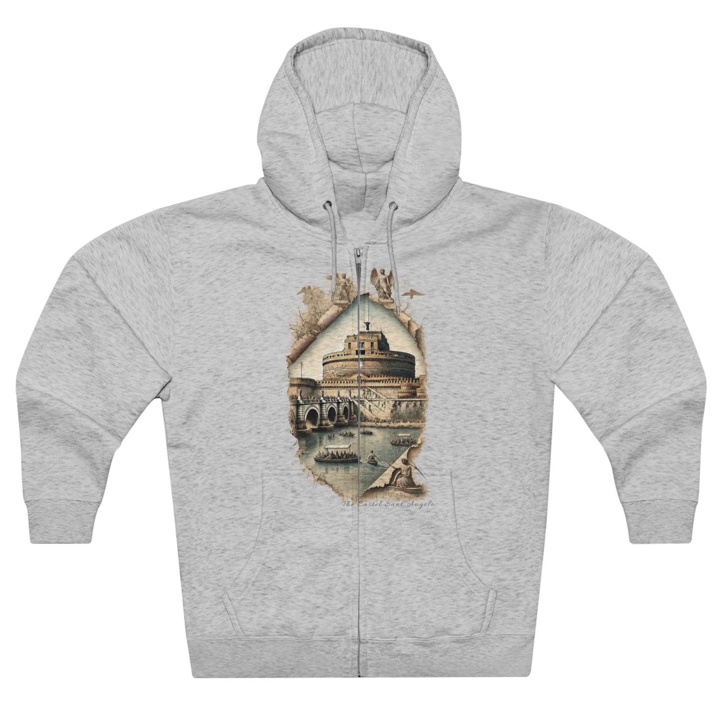 Hoodie Unisex Zip. Castel Sant'Angelo. Guardian of the Tiber