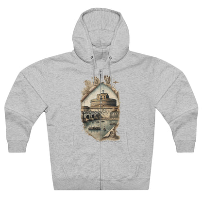 Hoodie Unisex Zip. Castel Sant'Angelo. Guardian of the Tiber