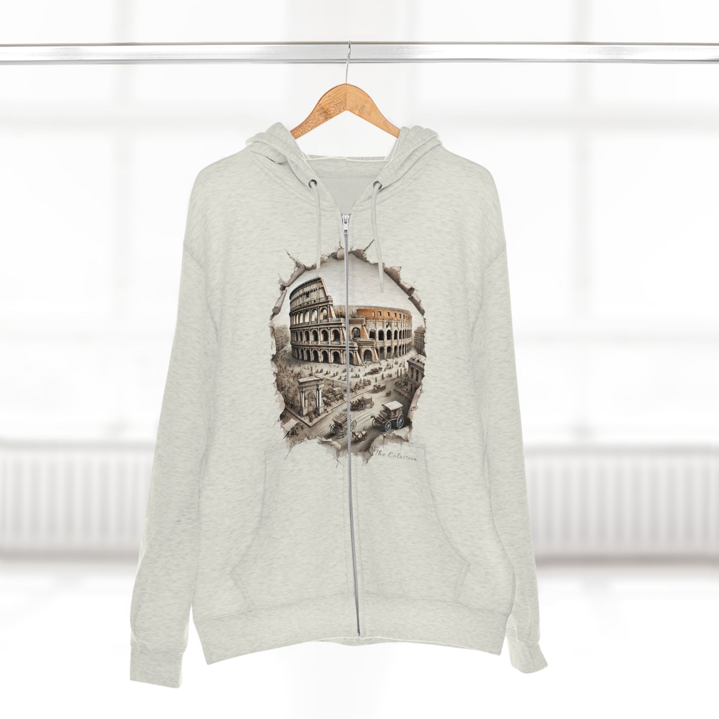 Hoodie Unisex Zip. Colosseum. Shadows Of Glory