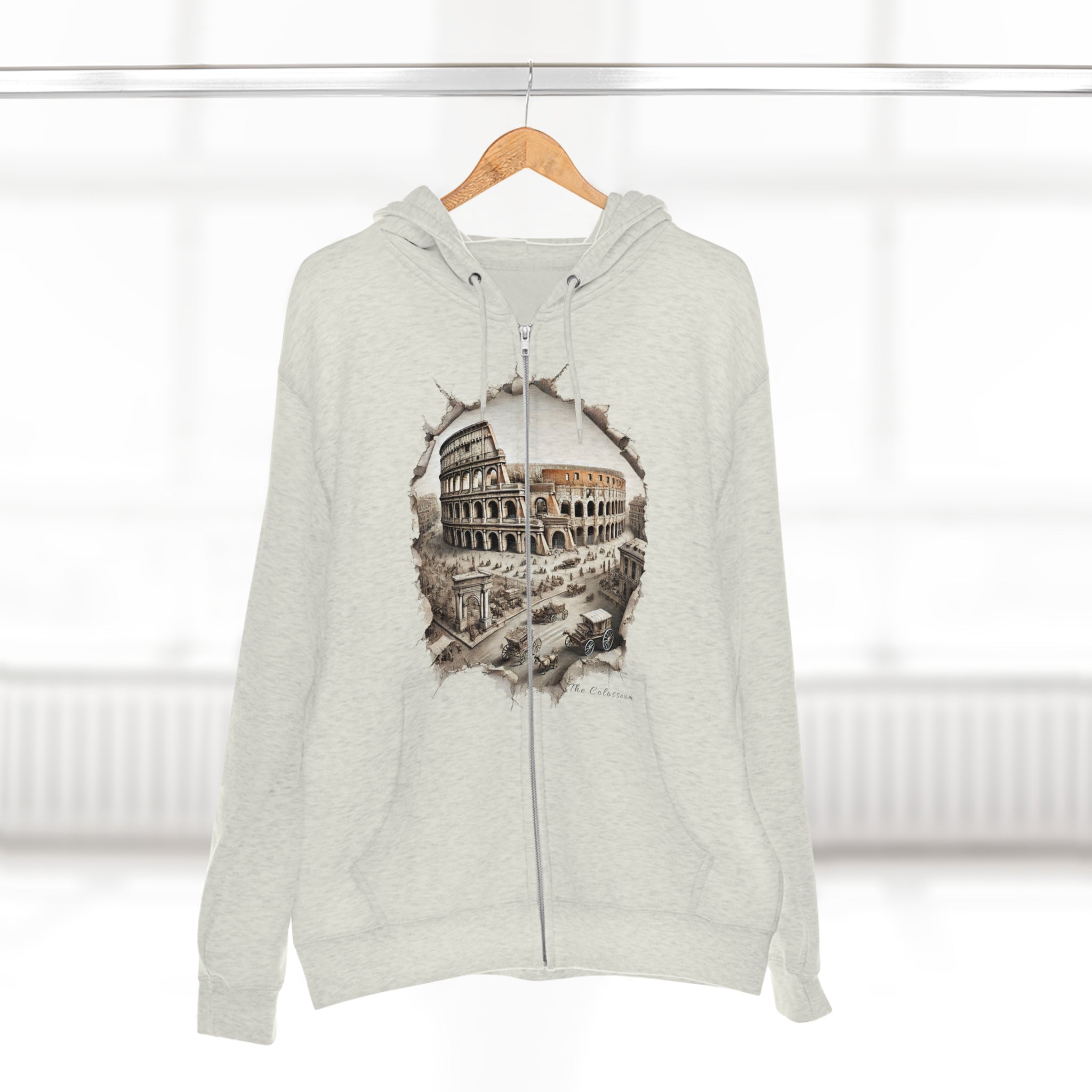 Hoodie Unisex Zip. Colosseum. Shadows Of Glory