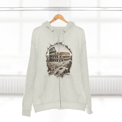 Hoodie Unisex Zip. Colosseum. Shadows Of Glory