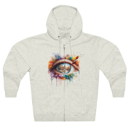 Hoodie Unisex Zip. Colosseum. Vision of the Colosseum