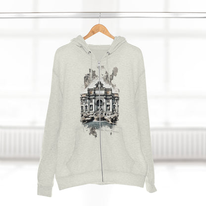 Hoodie Unisex Zip. Trevi Fountain. Wish of the Water