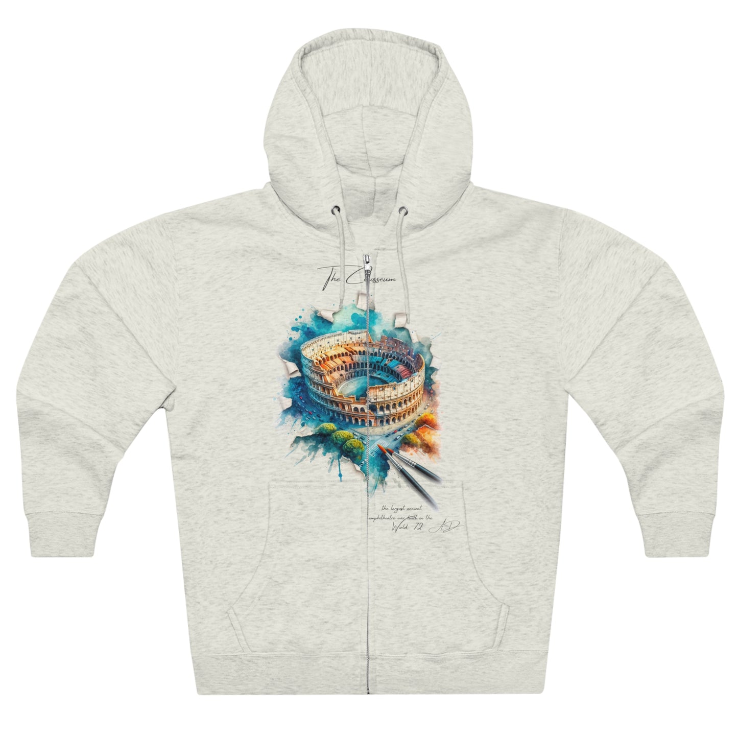 Hoodie Unisex Zip. Colosseum. The Great Amphitheater