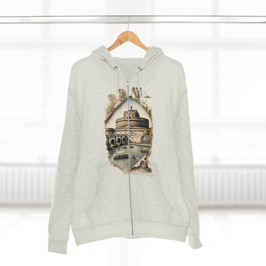 Hoodie Unisex Zip. Castel Sant'Angelo. Guardian of the Tiber