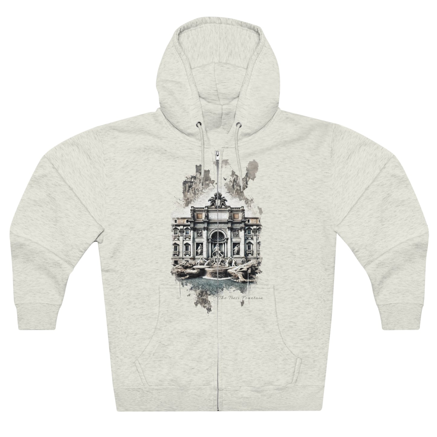 Hoodie Unisex Zip. Trevi Fountain. Wish of the Water