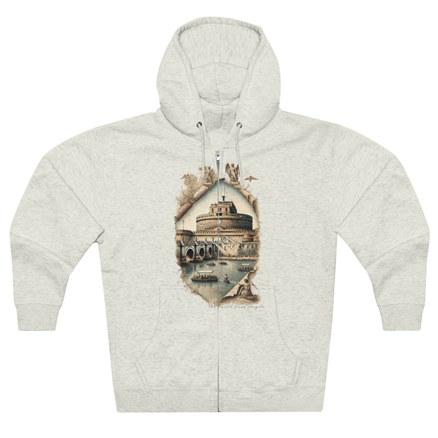 Hoodie Unisex Zip. Castel Sant'Angelo. Guardian of the Tiber