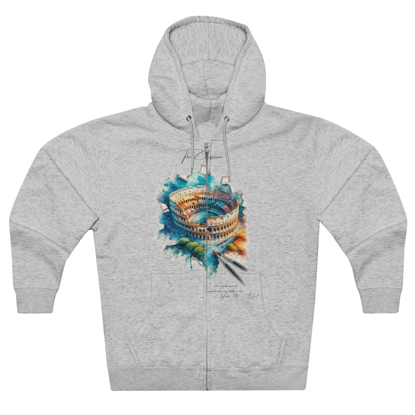 Hoodie Unisex Zip. Colosseum. The Great Amphitheater