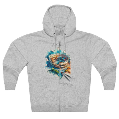 Hoodie Unisex Zip. Colosseum. The Great Amphitheater