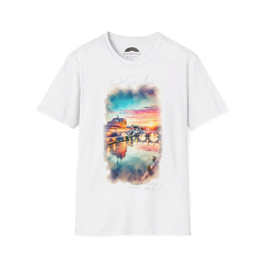 T-Shirt ART. Castel Sant'Angelo. Sunset on the Tiber